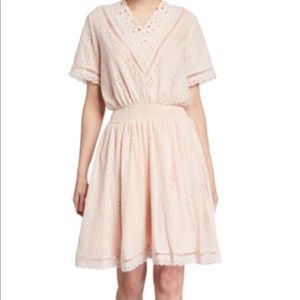 Stellah Eyelet Scalloped Smocked Waist Dress